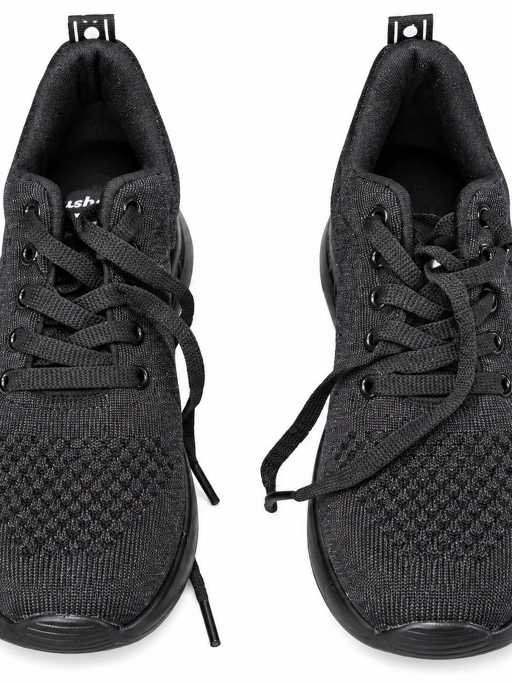 Black Knit Lace-Up Chunky Fashion Sneakers Women’s EU 36
